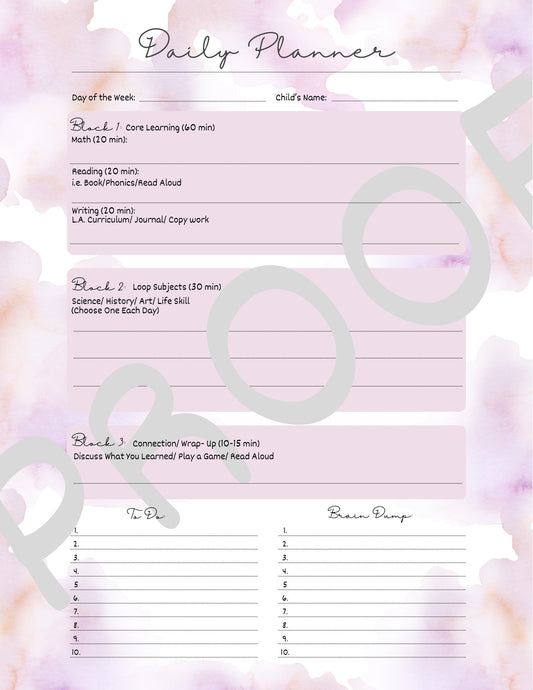 Daily Planner- Digital Download